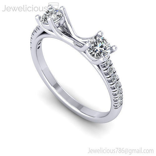 Jewelicious-1143-Ring two diamond engagement rings gold