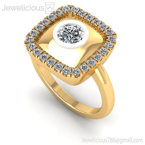 Jewelicious-1142-Ring engagement ring with diamonds in center