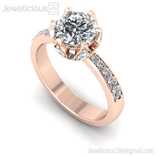 Jewelicious-1129-Ring rose gold engagement ring with diamonds