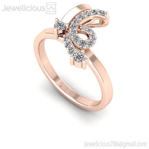 Jewelicious-1125-Ring rose gold ring with diamonds in center