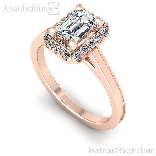 Jewelicious-1120-RIng emerald cut engagement ring in rose gold