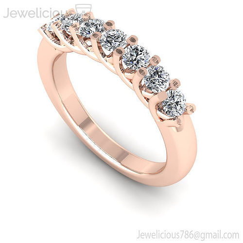 Jewelicious-1115-RIng rose gold wedding band with four round diamonds