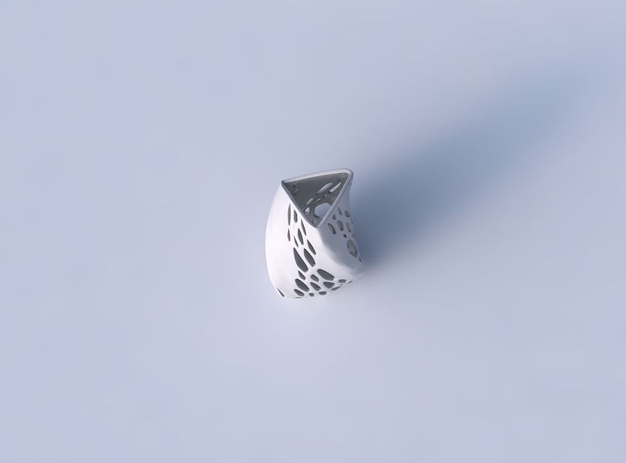 Vase twist curved tipping triangle with organic lattice with ... 3D print model_2