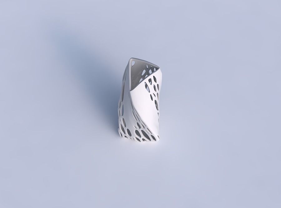 Vase twist curved tipping triangle with organic lattice with ... 3D print model_1