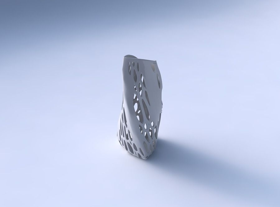 Vase twist curved tipping triangle with organic lattice with ... 3D print model_3