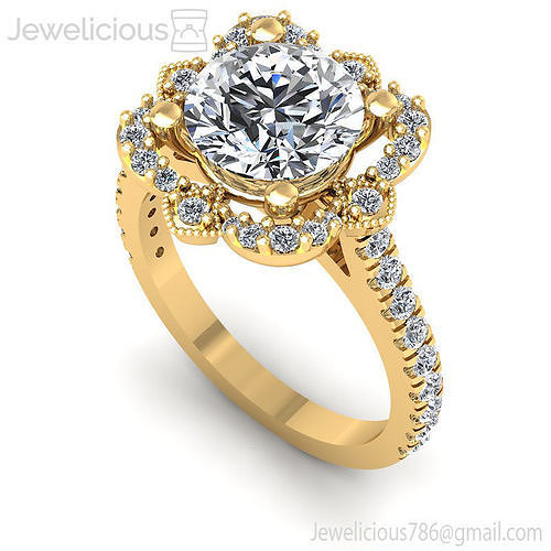 Jewelicious-1866-Ring rose gold engagement ring with diamonds