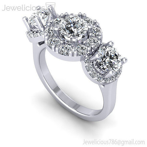 Jewelicious-1858-Ring three round diamond engagement ring in rose gold