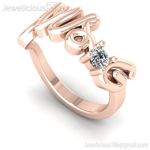 Jewelicious-1857-Ring rose gold name ring with diamonds