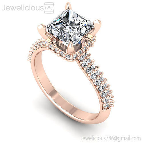 Jewelicious-1856-Ring princess cut diamond engagement ring in rose gold