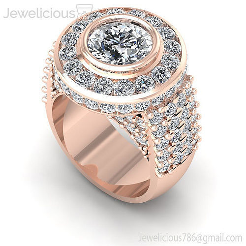 Jewelicious-1852-Ring rose gold ring with diamonds in center