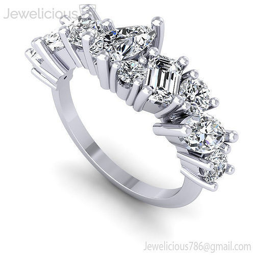 Jewelicious-1851-Ring gold diamond engagement ring with baguette cut diamonds