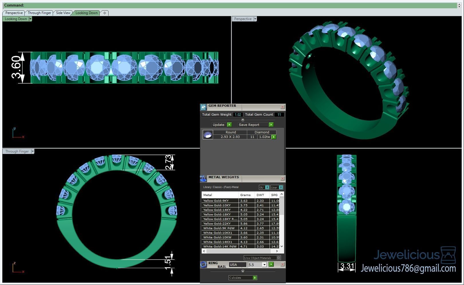 Jewelicious-1847-Ring rose gold wedding band with round diamonds 3D print model_1