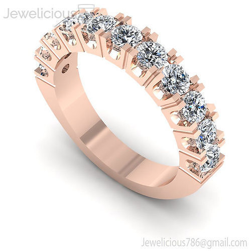 Jewelicious-1847-Ring rose gold wedding band with round diamonds