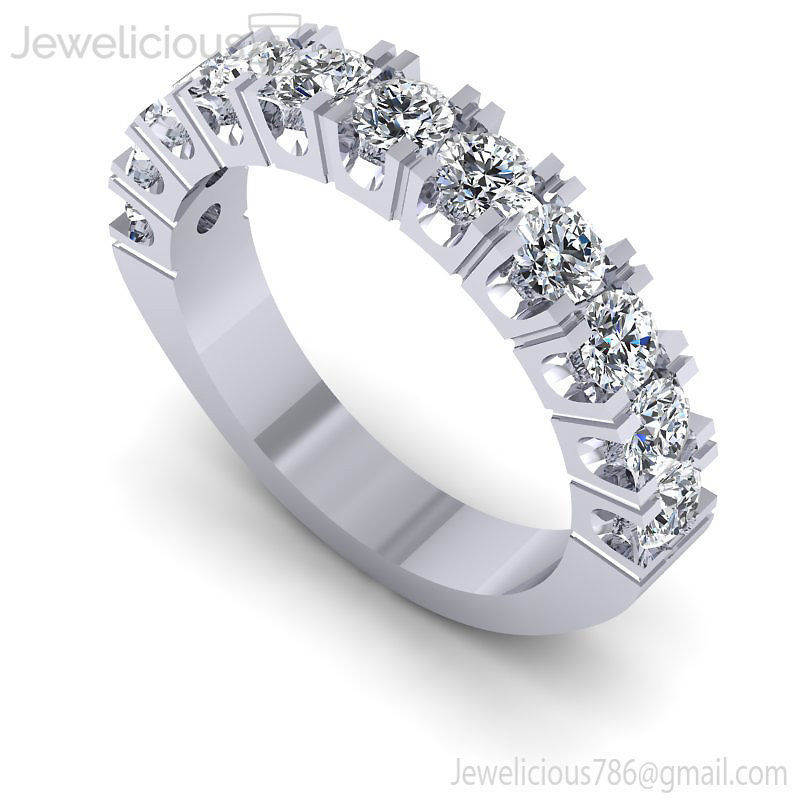 Jewelicious-1847-Ring rose gold wedding band with round diamonds 3D print model_2