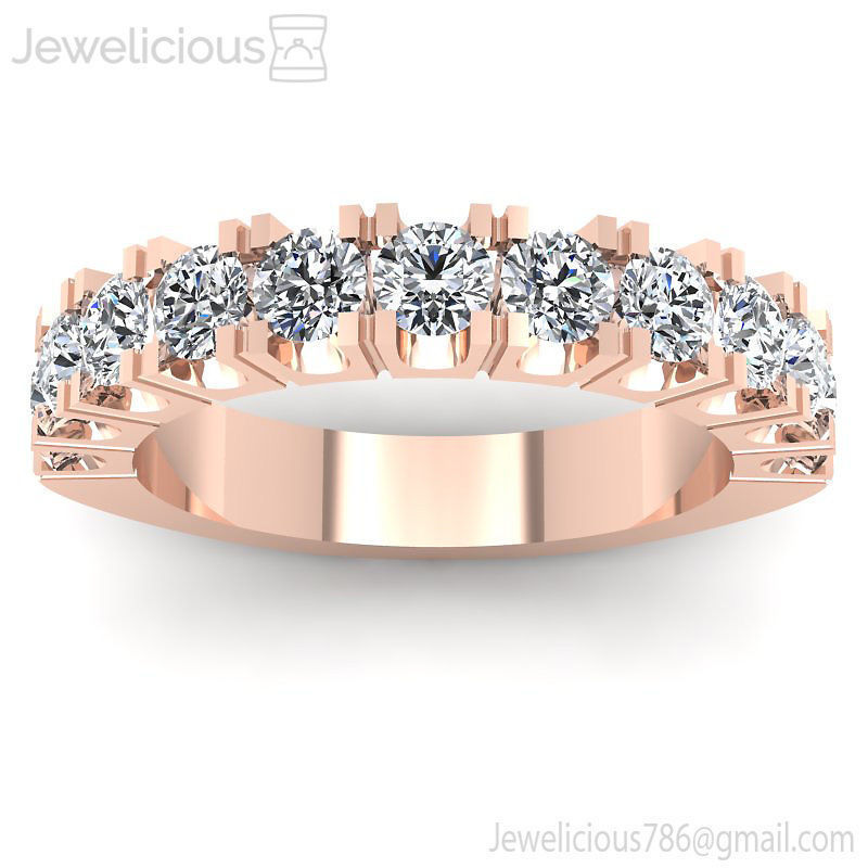 Jewelicious-1847-Ring rose gold wedding band with round diamonds 3D print model_5