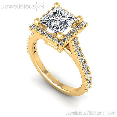 Jewelicious-1844-Ring princess cut diamond halo engagement ring in rose gold