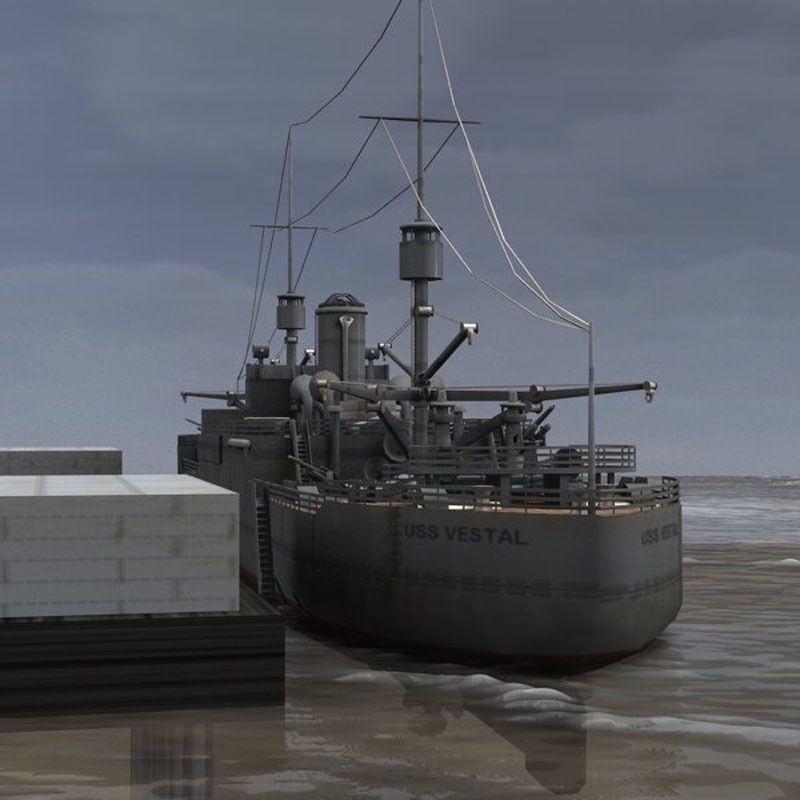USS Vestal in obj and 3ds formats 3D model_18