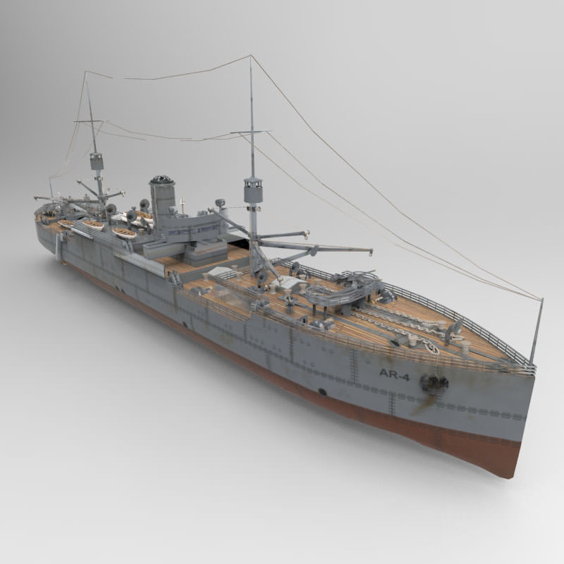 USS Vestal in obj and 3ds formats 3D model_5