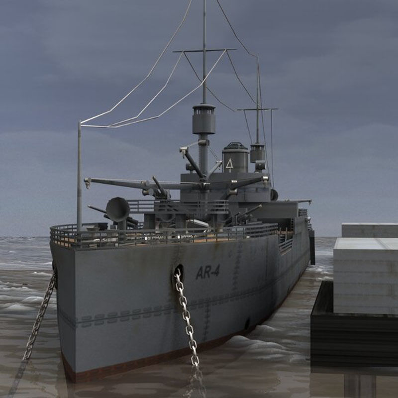 USS Vestal in obj and 3ds formats 3D model_17