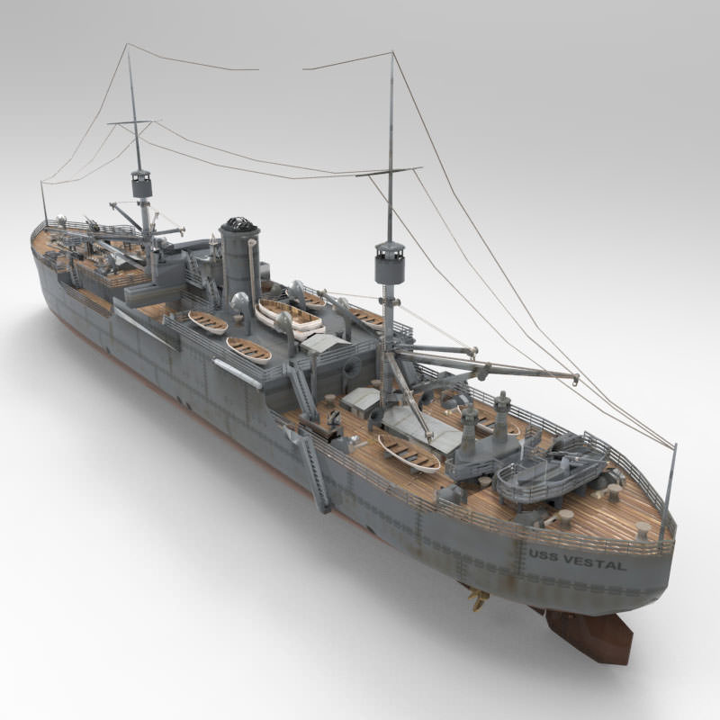 USS Vestal in obj and 3ds formats 3D model_2