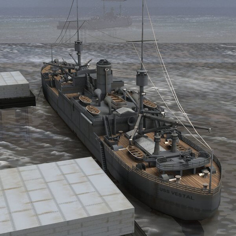 USS Vestal in obj and 3ds formats 3D model_14