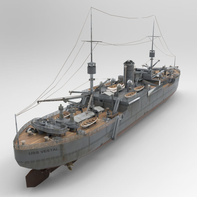 USS Vestal in obj and 3ds formats 3D model_3