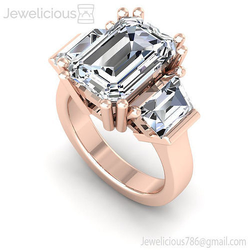 Jewelicious-1824-Ring emerald cut diamond engagement ring in rose gold