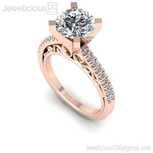 Jewelicious-1813-Ring rose gold engagement ring with diamonds