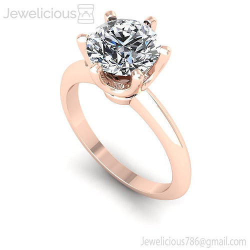 Jewelicious-1810-Ring round diamond engagement ring in rose gold
