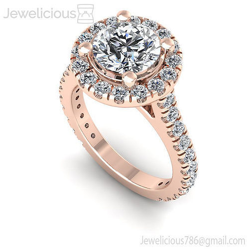 Jewelicious-1809-Ring rose gold diamond halo engagement ring
