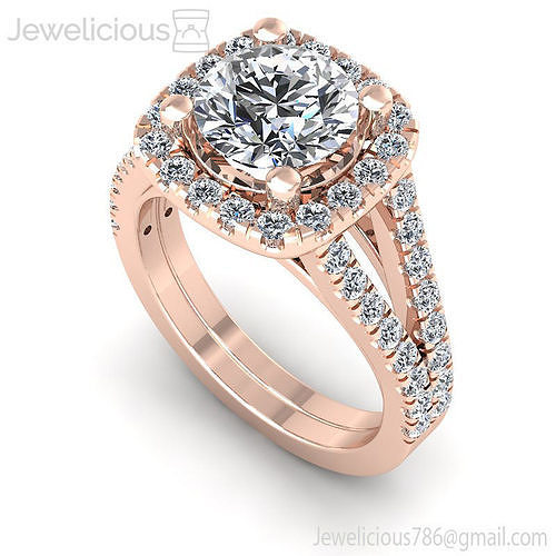 Jewelicious-1807-Ring engagement ring set in rose gold