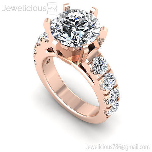 Jewelicious-1800-Ring round diamond engagement ring with side stones