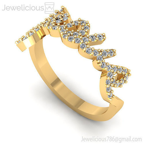 Jewelicious-1793-Ring word ring gold with diamonds
