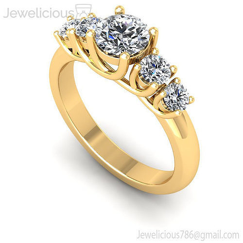 Jewelicious-1787-Ring three stone diamond engagement ring gold