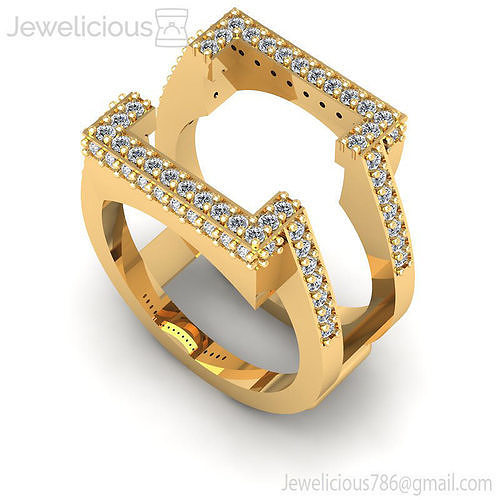 Jewelicious-1785-Ring two diamond wedding rings gold