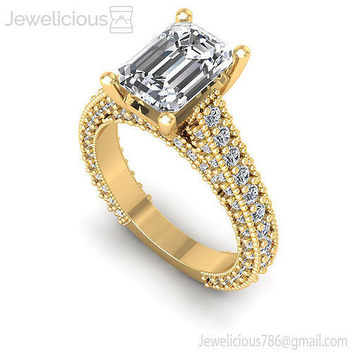 Jewelicious-1669-Ring emerald cut engagement ring in rose gold