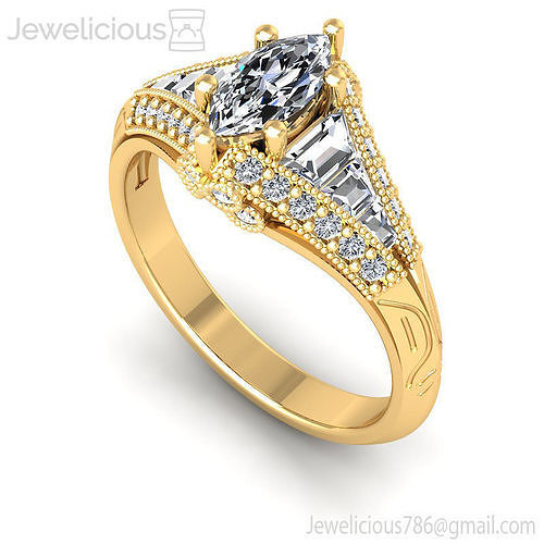 Jewelicious-1660-Ring marquise cut diamond engagement ring in rose gold