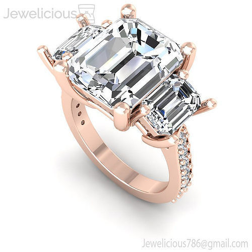 Jewelicious-1655-Ring emerald cut diamond engagement ring in rose gold
