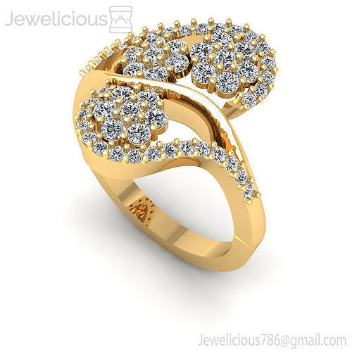 Jewelicious-1643-Ring rose gold ring with diamonds in center