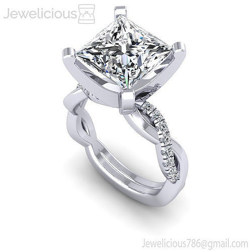 Jewelicious-1631-Ring princess cut diamond engagement ring
