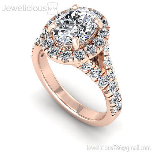 Jewelicious-1623-Ring oval diamond halo engagement ring in rose gold