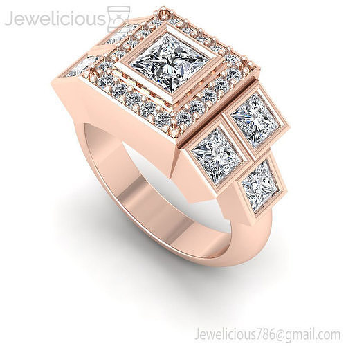 Jewelicious-1620-Ring princess cut diamond ring in rose gold