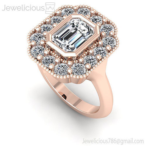Jewelicious-1617-Ring emerald cut diamond halo engagement ring
