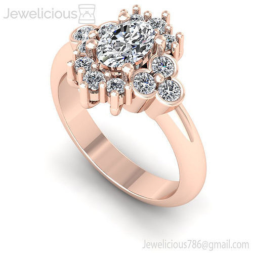 Jewelicious-1601-Ring oval diamond engagement ring in rose gold