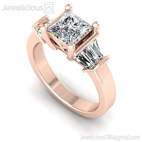 Jewelicious-1597-Ring princess cut diamond engagement ring in rose gold