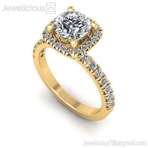 Jewelicious-1595-Ring halo diamond engagement ring in rose gold