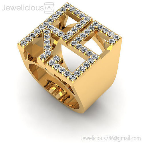Jewelicious-1588-Ring gold ring with diamonds in center