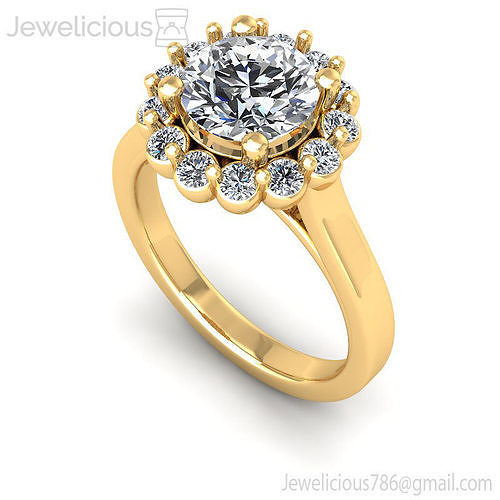 Jewelicious-1587-Ring diamond halo engagement ring in rose gold