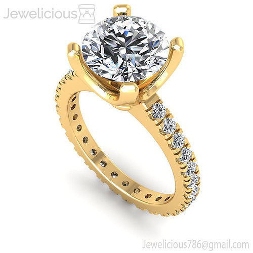Jewelicious-1586-Ring round diamond engagement ring in gold