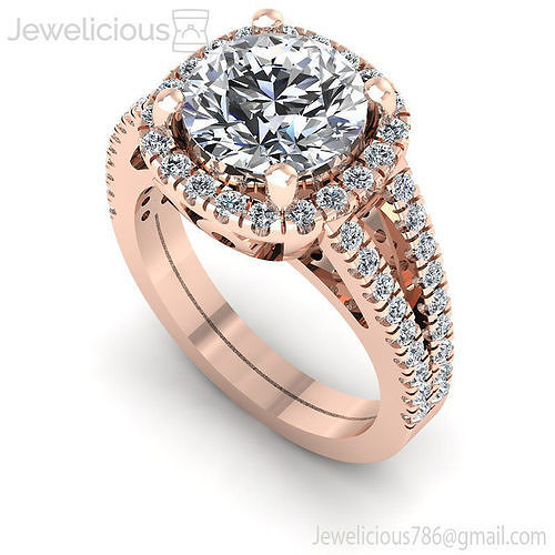 Jewelicious-1571-Ring engagement ring set in rose gold